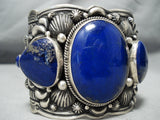 Best Important Darryl Becenti (d.) Lapis Native American Navajo Sterling Silver Bracelet-Nativo Arts
