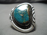 Magnificent Vintage Native American Navajo Dynamic Royston Turquoise Sterling Silver Ring-Nativo Arts