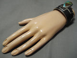 Tremendous Native American Navajo Teardrop Royston Turquoise Sterling Silver Bracelet Cuff-Nativo Arts