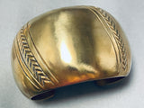 Native American Orville Tsinnie Authentic Rare Vintage Brass Bracelet-Nativo Arts