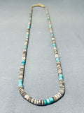 Native American Incredible Vintage Santo Domingo Turquoise Heishi Sterling Silver Necklace-Nativo Arts