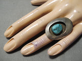 Unique Vintage Native American Navajo Morenci Turquoise Sterling Silver Ring-Nativo Arts