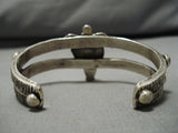 Exquisite Vintage Navajo Turtle Native American Sterling Silver Bracelet Cuff-Nativo Arts