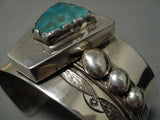 Important Andy Marion Vintage Native American Navajo Sterling Silver Turquoise Bracelet-Nativo Arts