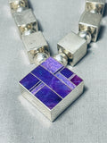 Best Ray Tracey Vintage Native American Navajo Charoite Sterling Silver Necklace-Nativo Arts