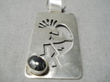 Rare!! Navajo Hematite Sterling Silver Kokopelli Necklace Native American-Nativo Arts