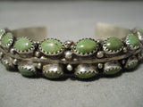 Heavy And Thick!! Vintage Native American Navajo Royston Turquoise Sterling Silver Bracelet-Nativo Arts