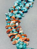 Native American Huge Vintage Santo Domingo Turquoise Shell Sterling Silver Heishi Necklace-Nativo Arts