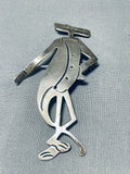 Pink Panther Vintage Southwestern Sterling Silver Pin Old-Nativo Arts