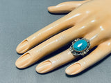 Wonderful Vintage Native American Navajo Red Mountain Turquoise Sterling Silver Ring-Nativo Arts