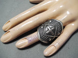 Superb Navajo Sterling Silver Cross Ring Native American-Nativo Arts