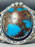One Of The Finest Bisbee Turquoise Vintage Native American Navajo Sterling Silver Bracelet-Nativo Arts