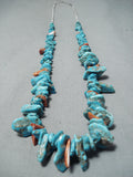 Fabulous Vintage Navajo Kingman Turquoise Necklace Native American Old-Nativo Arts