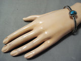 Outstanding Vintage Native American Navajo Bisbee Turquoise Sterling Silver Bracelet-Nativo Arts