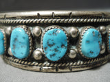 Quality Ideal Vintage Native American Navajo Turquoise Row Sterling Silver Bracelet Old-Nativo Arts