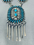 Jake Yazzie Important Vintage Native American Navajo Turquoise Sterling Silver Necklace-Nativo Arts