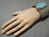 Vivid Spiderweb Turquoise Navajo Sterling Silver Native American Bracelet-Nativo Arts
