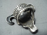 Striking San Felipe Sterling Silver Skull Ring-Nativo Arts