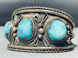One Of The Best Vintage Native American Hopi Pilot Mountain Turquoise Sterling Silver Bracelet-Nativo Arts