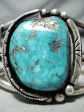 Authentic Vintage Native American Navajo Carico Lake Turquoise Sterling Silver Bracelet-Nativo Arts