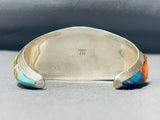 Bright Back To Life Native American Navajo Turquoise Mosaic Inlay Sterling Silver Bracelet-Nativo Arts