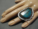 Magnificent Vintage Native American Navajo Dynamic Royston Turquoise Sterling Silver Ring-Nativo Arts