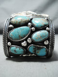 Native American One Of The Best Ever Hand Carved Turquoise Sterling Silver Bracelet-Nativo Arts