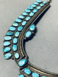 Grand Huge Vintage Native American Navajo Turquoise Sterling Silver Necklace-Nativo Arts