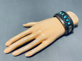 Astounding Vintage Native American Navajo Kingman Turquoise Sterling Silver Bracelet-Nativo Arts