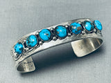 Native American Important Vintage Old Morenci Turquoise Sterling Silver Bracelet-Nativo Arts