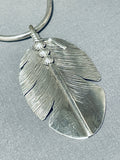 Native American Important Vintage Ben Begaye (d.) Sterling Silver Feather Necklace-Nativo Arts