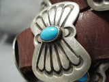 Important Cal Martinez Vintage Native American Navajo Turquoise Sterling Silver Concho Belt-Nativo Arts