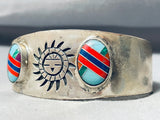Beautiful Intricate Vintage Southwestern Sterling Silver Inlay Bracelet-Nativo Arts