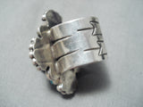 Rose Paxton Native American Navajo Royston Turquoise Heart Cross Sterling Silver Ring-Nativo Arts