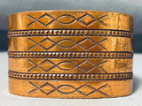 One Of The Best Noteworthy Vintage Native American Navajo Copper Bracelet-Nativo Arts