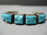 Superior Vintage Native American Navajo Segment Turquoise Sterling Silver Bracelet Old-Nativo Arts