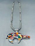 Important Inlay Master Vintage Native American Navajo Turquoise Sterling Silver Necklace-Nativo Arts