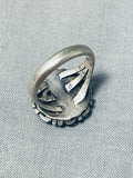 Beautiful Vintage Native American Zuni Blue Gem Turquoise Lapis Sterling Silver Sunface Ring-Nativo Arts