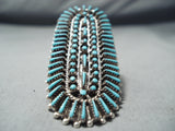 Spectacular Vintage Zuni Turquoise Sterling Silver Ring Native American Old-Nativo Arts