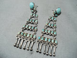 Breathtaking Native American Navajo Royston Turquoise Sterling Silver Earrings-Nativo Arts