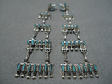 Fabulous Vintage Native American Zuni Turquoise Sterling Silver Naitve American Earrings Old-Nativo Arts