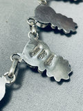 One Of The Most Unique Native American Navajo Button Sterling Silver Turquoise Necklace-Nativo Arts