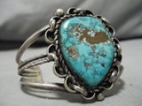 Huge Vintage Native American Navajo Old Morenci Turquoise Sterling Silver Bracelet-Nativo Arts