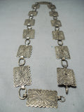 Detailed Vintage Native American Navajo Sterling Silver Intricate Concho Belt Old-Nativo Arts