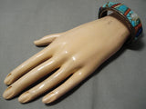Museum Quality Vintage Native American Navajo 3d Inlay Sterling Silver Bracelet Cuff Old-Nativo Arts