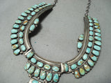 One Of Biggest Best Vintage Native American Navajo Royston Turquoise Sterling Silver Necklace-Nativo Arts
