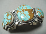 Important Female Artist Native American Navajo #8 Turquoise Sterling Silver Bracelet-Nativo Arts