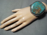 One Of Biggest Best Vintage Native American Navajo Royston Turquoise Sterling Silver Bracelet-Nativo Arts