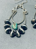 One Of The Most Unique Vintage Native American Navajo Turquoise Sterling Silver Bead Earrings-Nativo Arts