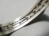 Amazing Vintage Native American Navajo Turquoise Sterling Silver Geometric Bracelet-Nativo Arts